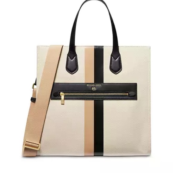 Michael Kors Handbag Kempner Large North South Tote Black Camel AUTHENTIC NWT - Picture 8 of 11